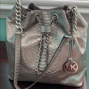 Michael Kors Silver Snakeskin Handbag